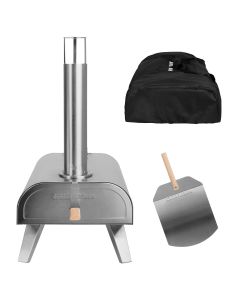 Stainless Steel 12" Pizza Oven Wood Pellet with Paddle & Carry Bag